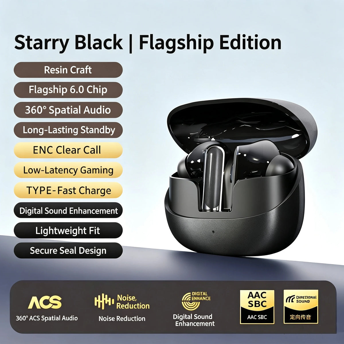 KC-902  Bluetooth V6.0 Earphones TWS in-Ear Wireless Headphones AI Translator Earbuds comfortable Ultra-light Earbuds