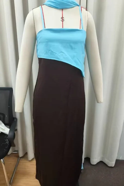 Chic Multicolored Pleated Women Maxi Dress Elegant Spaghetti Strap Ruffle Tiered Flowy Vestidos 2026 Summer Lady Vacation Outfit