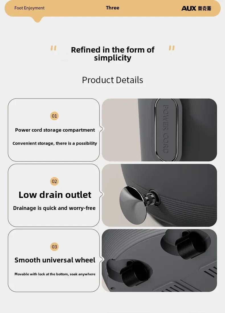 Fully Automatic Constant Temp Massage Foot Bath Tub Household Relax Foot Soak Basin