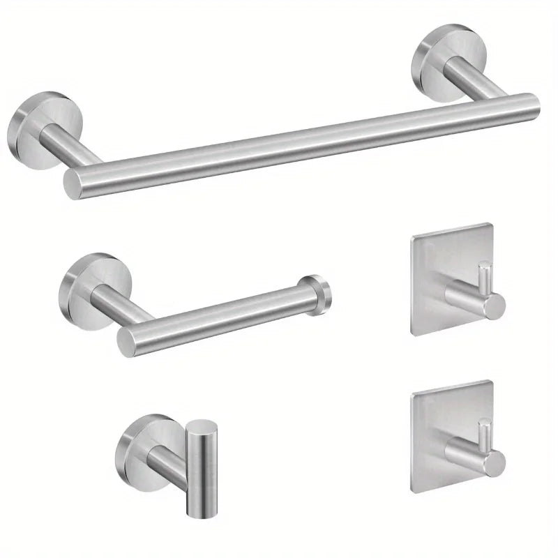 Bathroom Hardware Set Accessories Wall Mounted Stainless Steel Towel Bar Towel Ring Toilet Paper Holder Hook Bathroom Kit