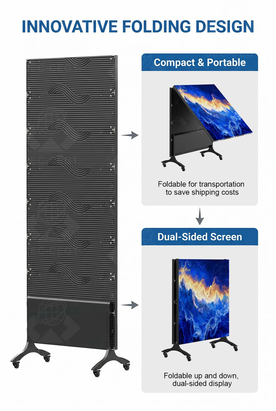 ZDHQ ultra-thin full-view indoor digital advertising LED display with 1-year warranty, suitable for retail mall promotions