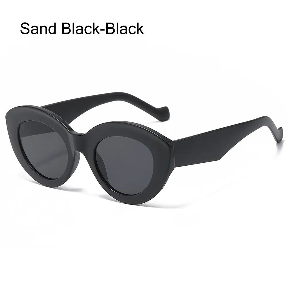 Ins Popular Retro Eyewear Oval Sun Glasses Oversized Sunglasses Sun Glasses Thick Frame