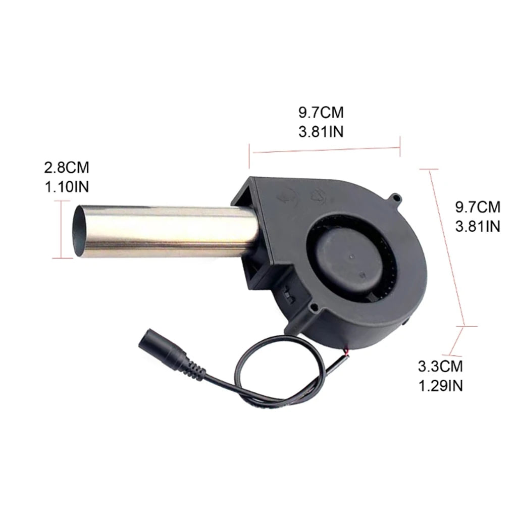 220V BBQ Fan Small Blast Engine with Air Collecting Adjustable Speed Cooking Tool US/EU Plug Handheld Barbecue Blower Camping