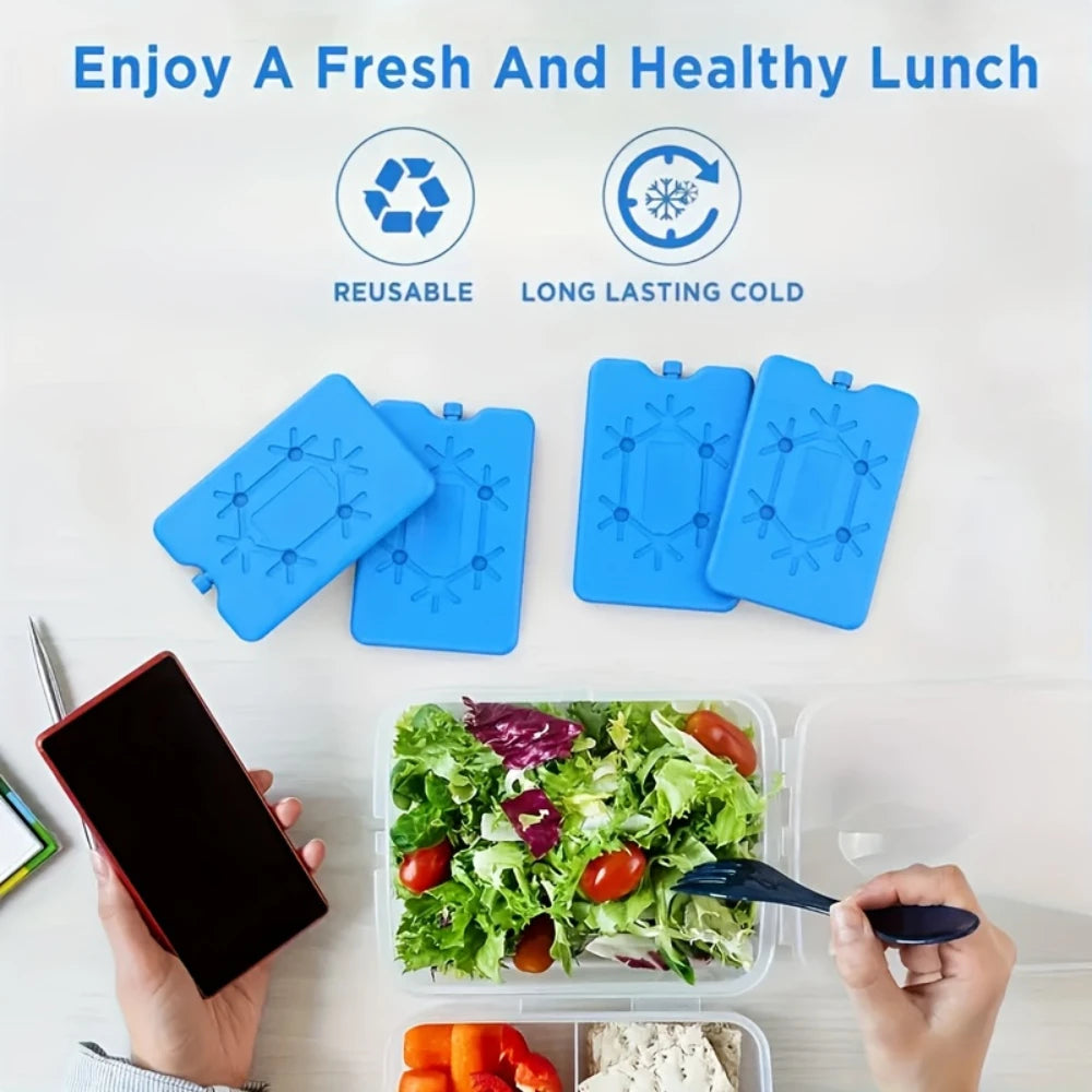 Reusable Ice Packs in Green And Blue, Ultra-Thin And Durable, Perfect for Lunch Boxes, Coolers, Picnics, And Outdoor Adventures
