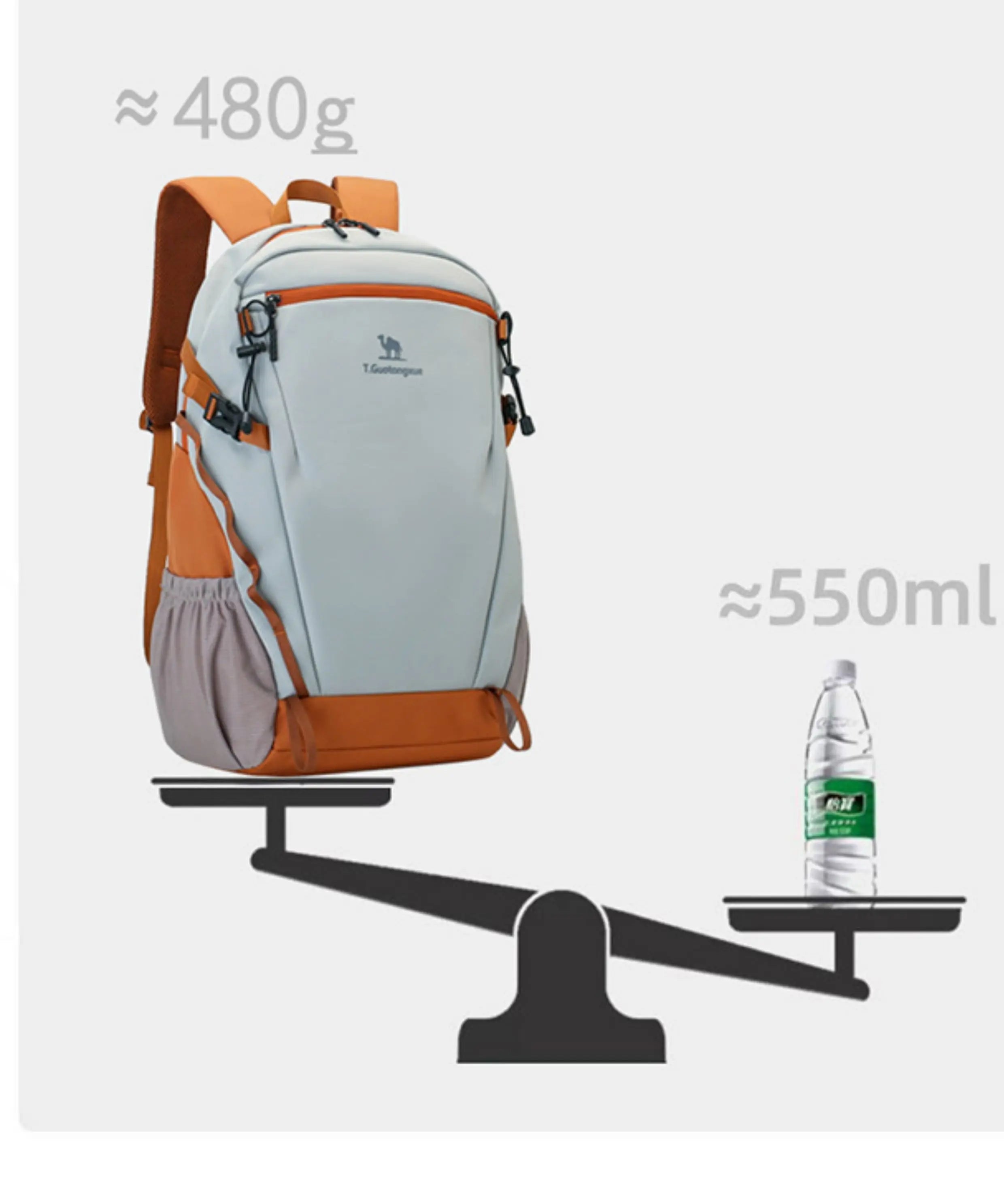 Men's Outdoor Large Capacity Backpack Travel Bag Women's Casual Hiking Bag Waterproof Lightweight Double Shoulder Bag
