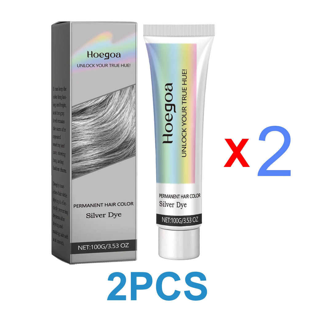 Gray Hair Dye Cream Home DIY Smoky Silver Hair Coloring Cream Nourishing Moisturizing Long Lasting Colorant Root Touch Up Fashion Hairs Color For Men Women