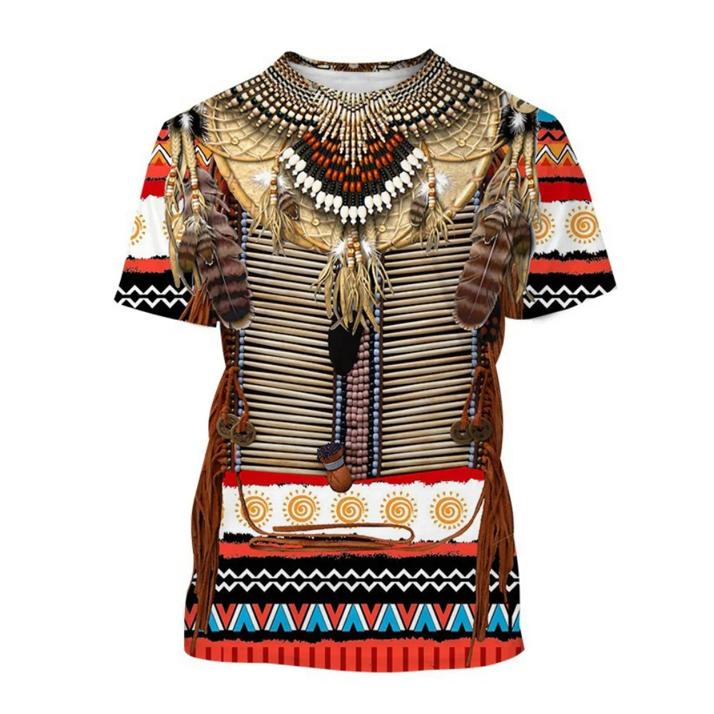 Indian T-Shirts Ethnic Style 3D Print Streetwear Men Women Casual Fashion Oversized Short Sleeve T Shirt Kids Tees Tops Clothing