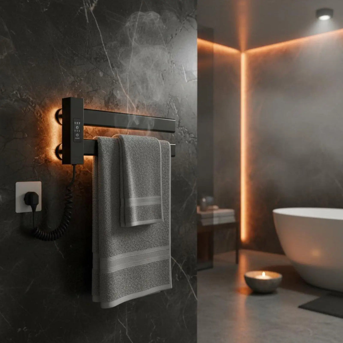 Smart Towel Heating Rack easy Installation Electric Towel Warmer Quick Dehumidifying Lavatory Heater