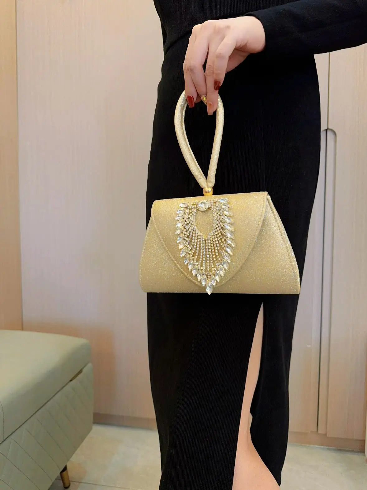 F248 Sweet Memory Diamond Handbag Dinner Party Dolly Bags Wedding Accessories Gold Bag For Women Dress Bags