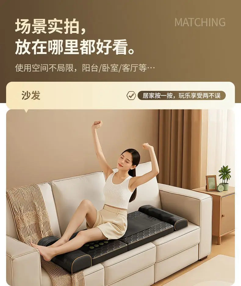Foldable Multifunctional Massage Mattress Automatic Heating Massage Pad For Neck Shoulder Waist Back Leg Foot Home Use