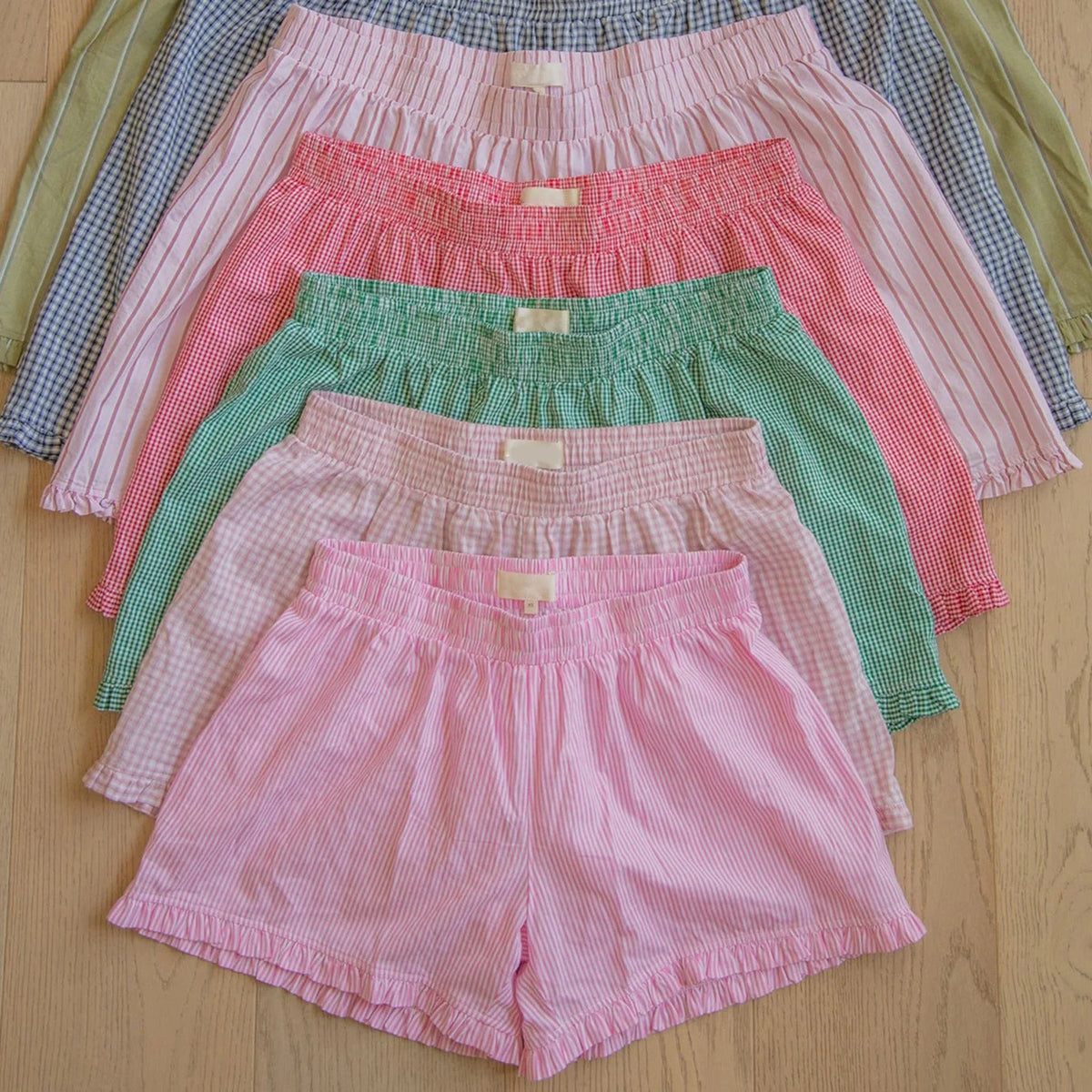 Boxers for Women Y2K Aesthetic Elastic Waist Striped Plaid Print Pajama Shorts Teen Girls Summer Cute Lounge Bottoms Sleepwear