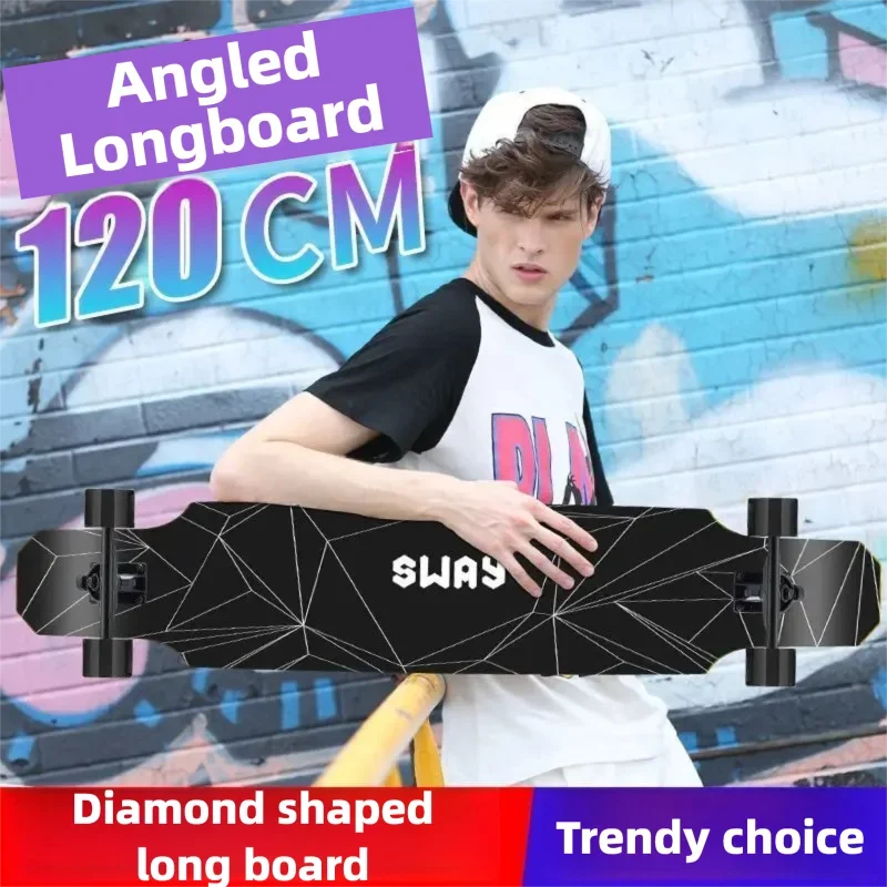 Longboard Skateboard for Beginners Cruiser Dancing Board with 9-Ply Maple Deck PU Wheels for Boys Girls Teens Street Commuting