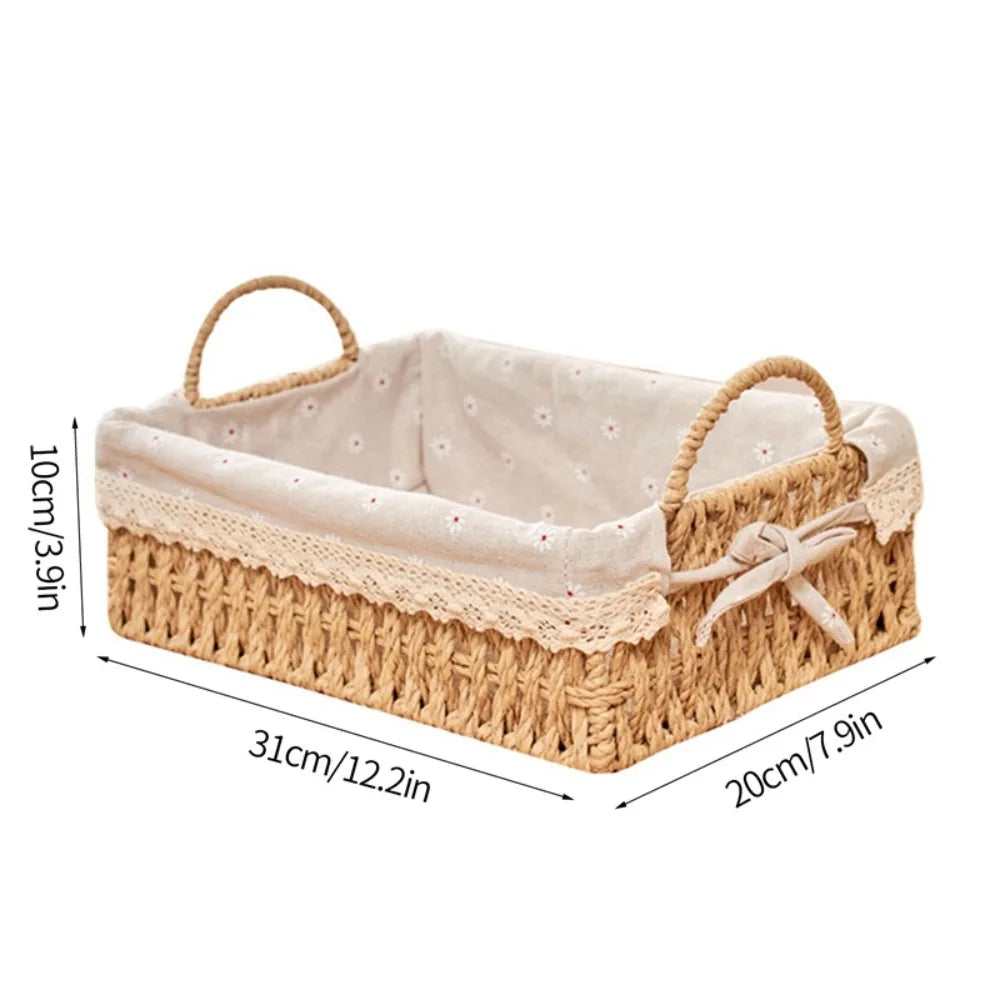 Imitation Rattan Rattan Storage Baskets Vegetable Fruit Multi-Purpose Hand-woven Baskets Toy Storage Home Decoration
