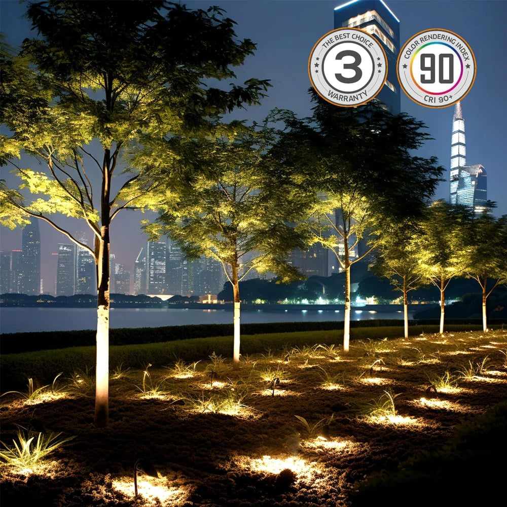 LED Underground Light 10W Waterproof Outdoor Spotlight Warm White Path Tree Deck Stair Ground Garden Landscap Lighting 4pack