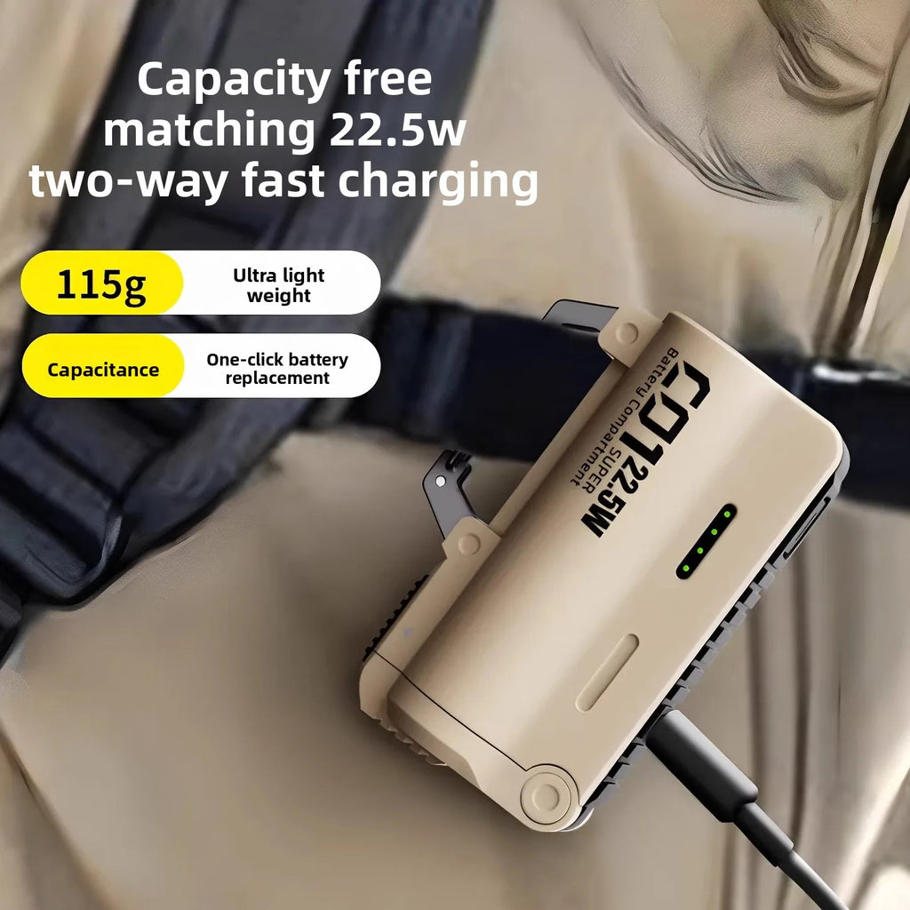 22.5W bidirectional fast charging outdoor power bank, replaceable battery, fast charging portable 5000mAh mini mobile power bank