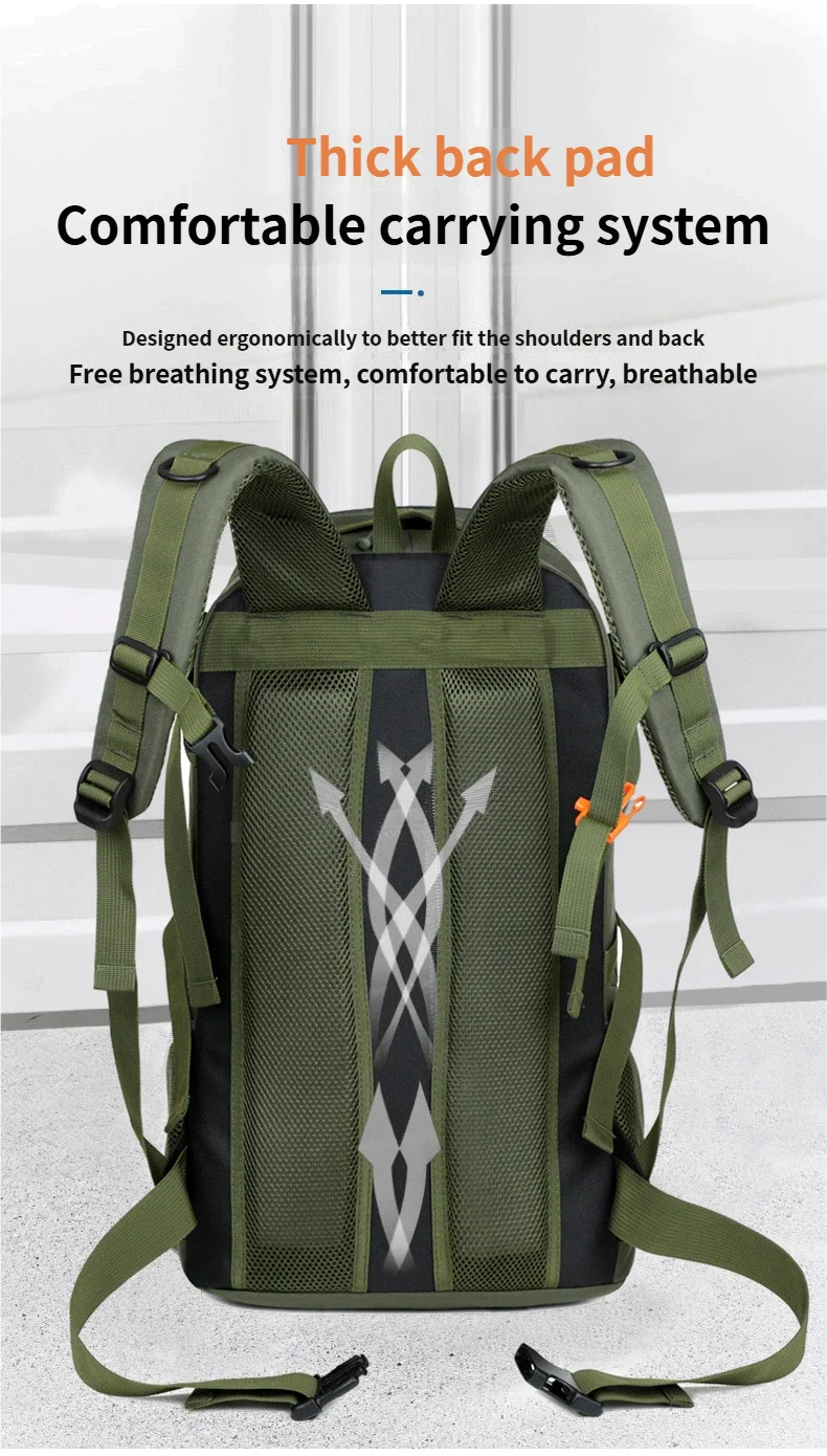 40L Travel Tactical Backpack Men Women Outdoor Travel Cycling Large Capacity Waterproof Lightweight Weight-Lifting Hiking Bag
