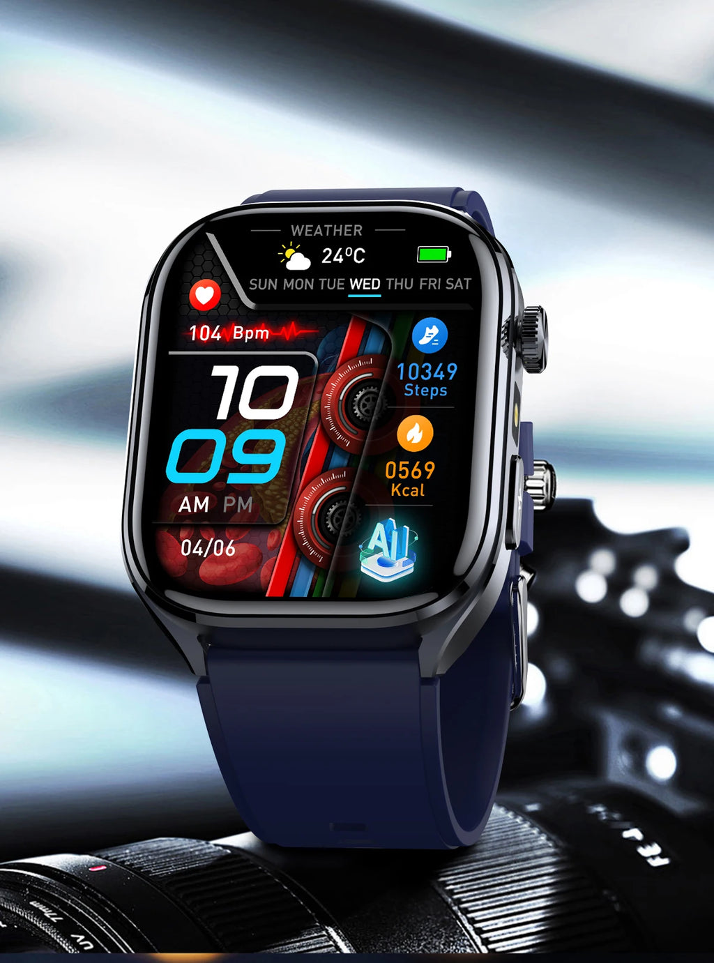 2026 New AI-Diagnosis Care Smartwatch Accurate ECG Uric Acid Lipids Blood Pressure Body Fat IP68 Waterproof Fitness Smartwatch
