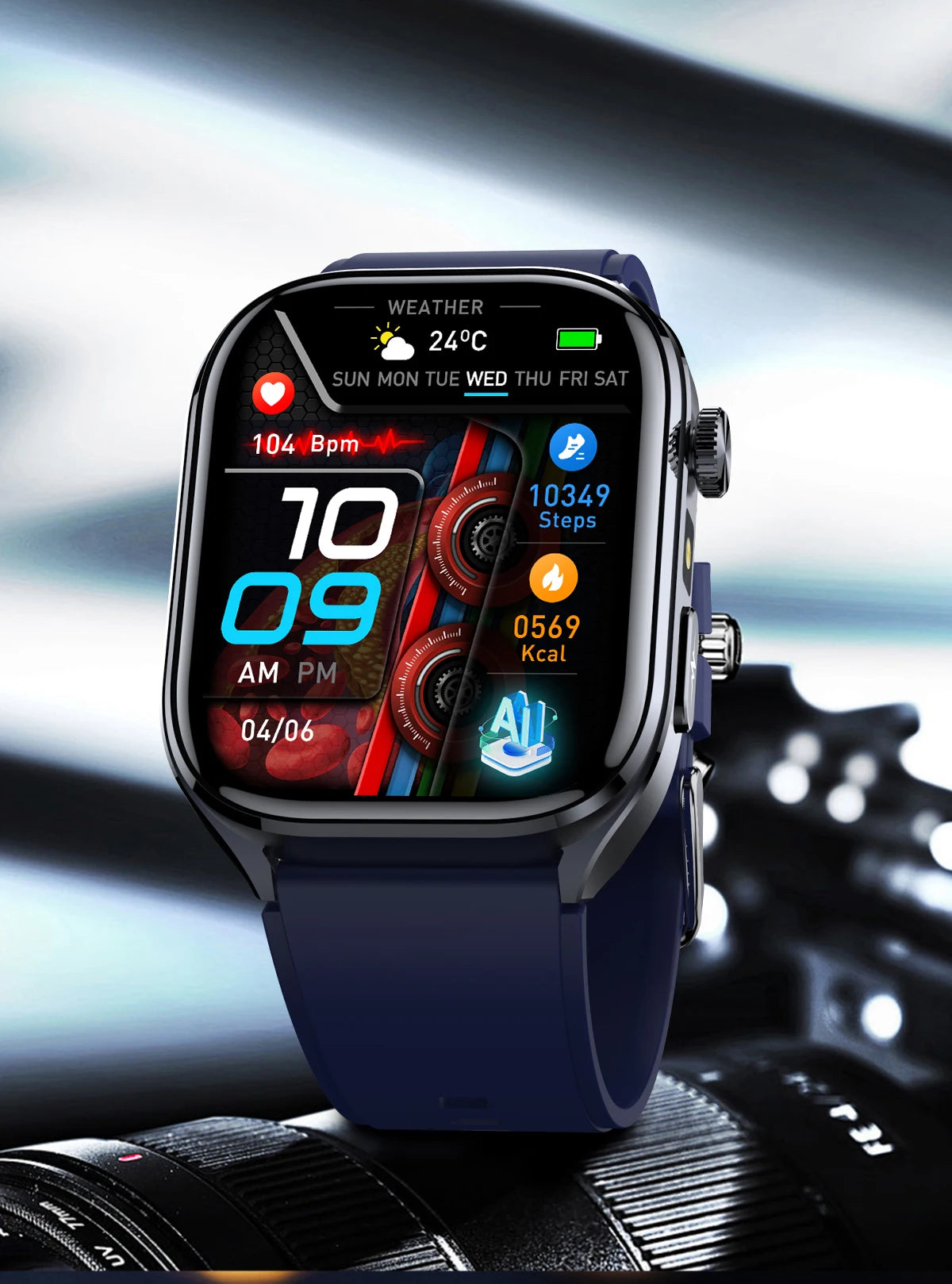 2026 New AI-Diagnosis Care Smartwatch Accurate ECG Uric Acid Lipids Blood Pressure Body Fat IP68 Waterproof Fitness Smartwatch