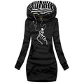 Women Sweater Dress Long Sleeve Hoodie Dress Autumn Winter Casual Slim Sweater Hoodies Dress