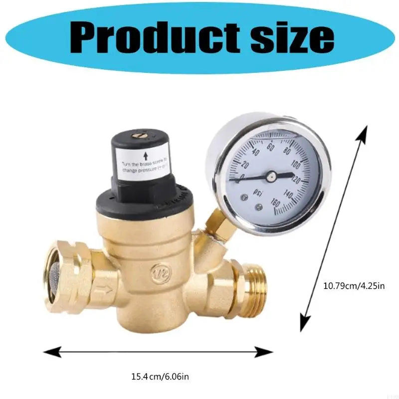 F19B Water Pressure Regulator Water Pressure Reducer for Campers Knob Adjustable