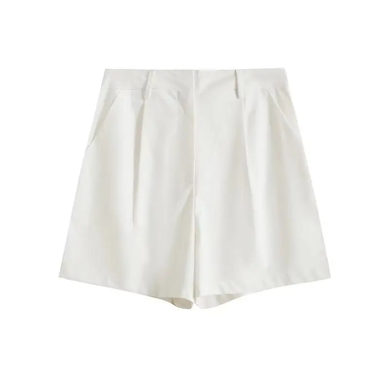 Retro Linen Office Lady Women Suits V Neck Vest Blazer Commuter Wide Leg Shorts Fashion 2024 Summer Vintage 2 Piece work clothes
