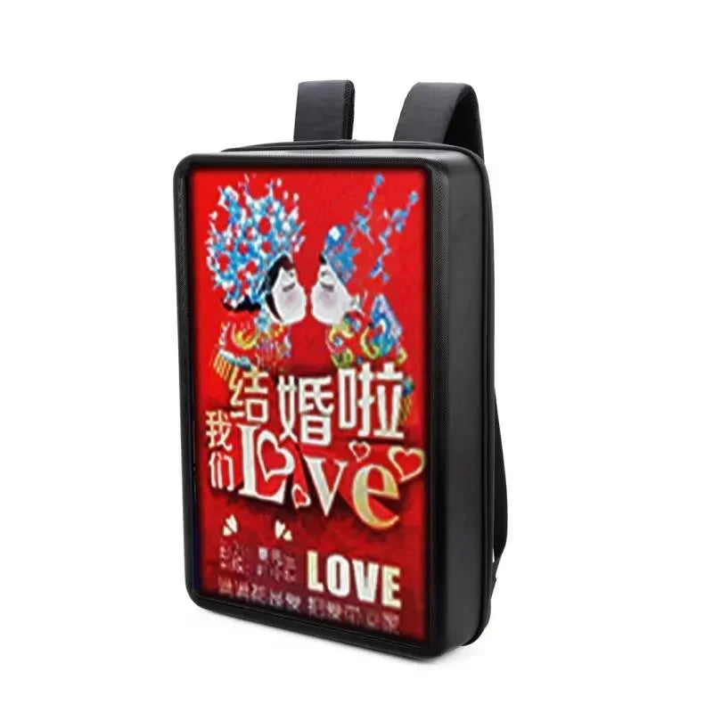 21.5 inch LCD high definition screen intelligent outdoor mobile portable waterproof, backpack advertising machine
