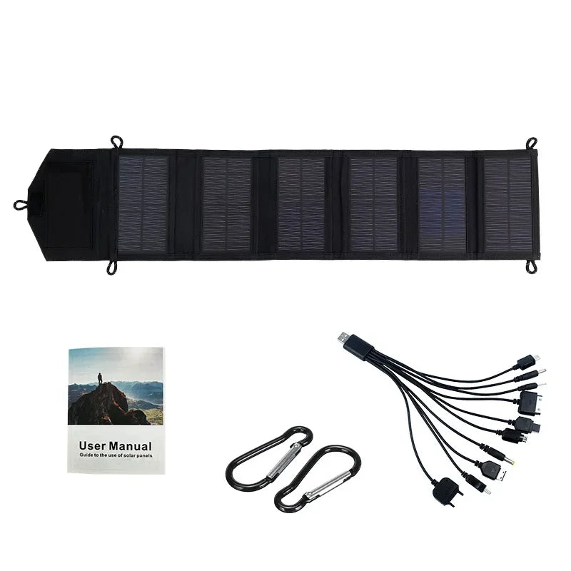 6-Fold 800W Foldable Solar Panel 20W/H Portable Solar Panels Charger USB 5V DC Full Time Power Solar Panel Mobile Power Supply