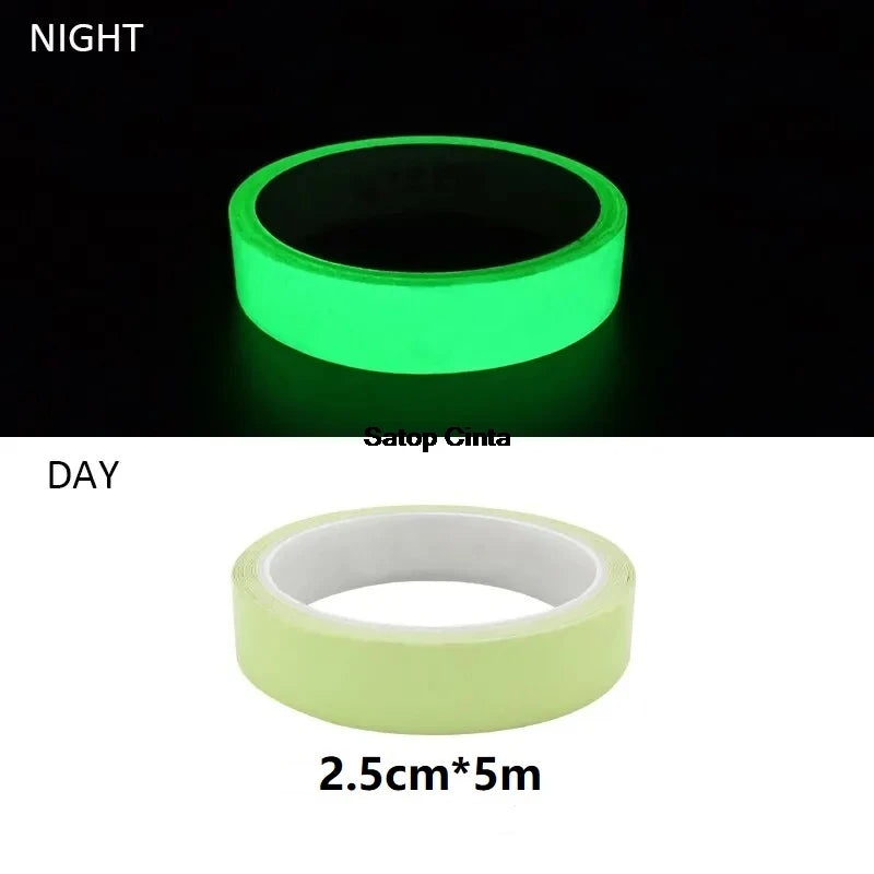 5M Green Luminous Safety Warning Strip Glow In The Dark Tape Self-Adhesive Stickers For Stage Stair Steps Home Marking Exit Sign