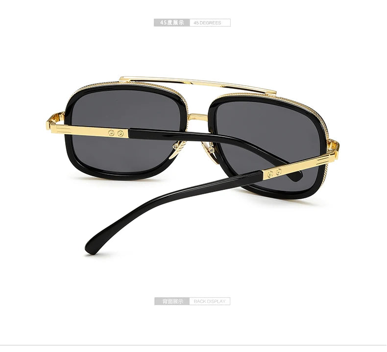 New Fashion Big Frame Sunglasses Men Square Metal Sun Glasses Women Retro Sun Glasses Vintage High Quality