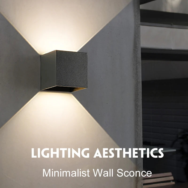 LED Wall Lamp 7W 100-240V Outdoor / Indoor Porch Garden Wall Lamp For Bedroom Bedside Lighting Up and Down Adjustable Wall Light