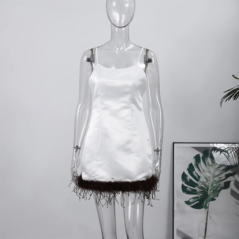 Sexy Women's Dress Halter Sleeveless Backless Slim Hip Package Tassel Female Dresses 2025 Autumn Party Christmas Chic Lady Robe