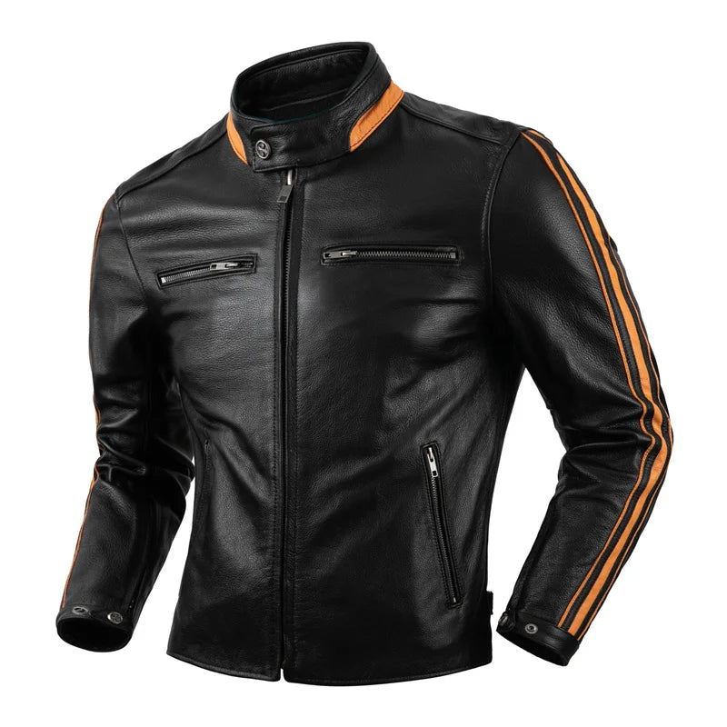 Motorcycle Leather Jacket Off-road Motorcycle Racing Anti Fall And Windproof Riding Jacket Men's Casual Leather Jacket