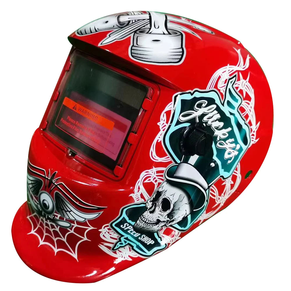 Solar Welding Facemask Auto Darkening Heat Insulation Head-mounted Large View Automatic Dimming Face Shield Arc Welding Helmet