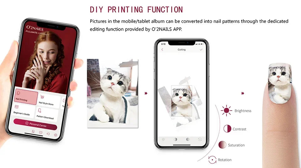 2026 O2nails X11 3D Smart Nail Printer, Portable Automatic Nail Art Printing Machine for Salon & Home DIY.