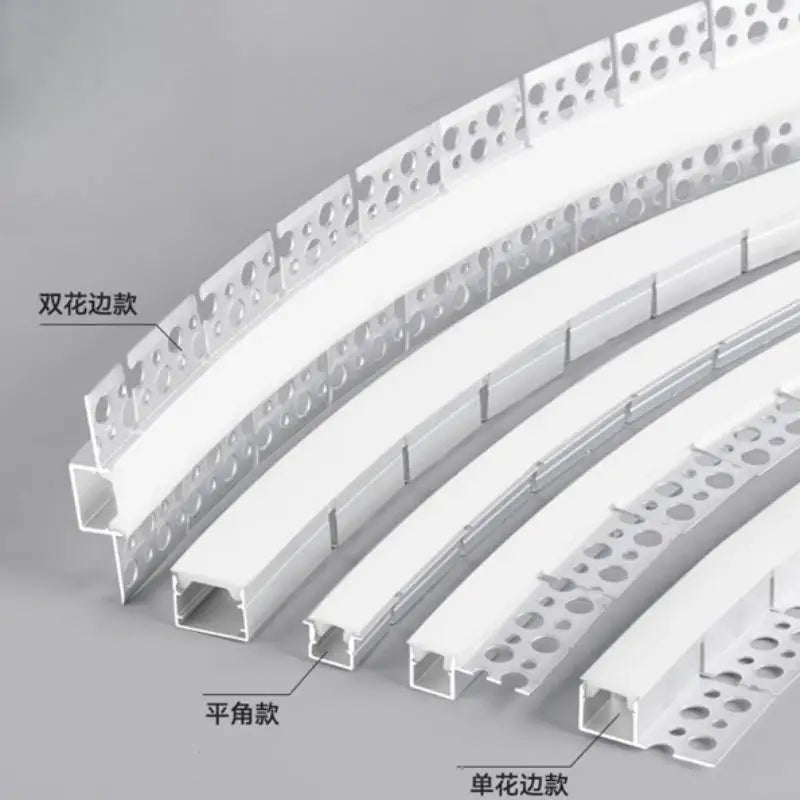 Recessed Bendable Led Aluminum Profile Hidden Ceiling Curved Channel Trimless Soft Cover Wall Floor Decor Linear Strip Light