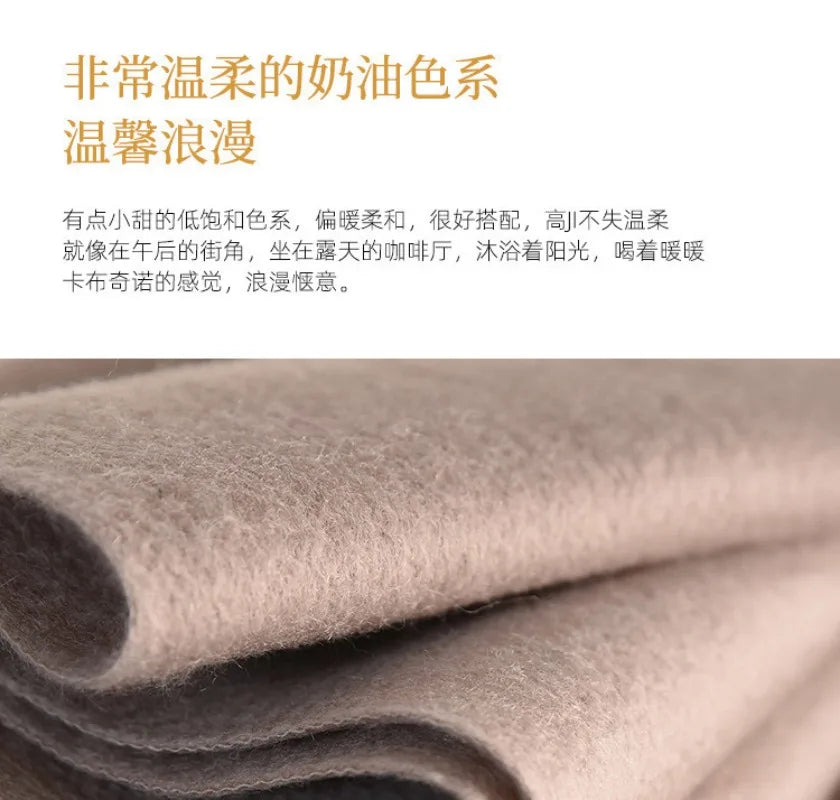 High Quality 100% Wool Muffler Classic Simple Solid Men Women Scarf Fall Winter Thick Casual Shawl Male Female Tassel Scarves