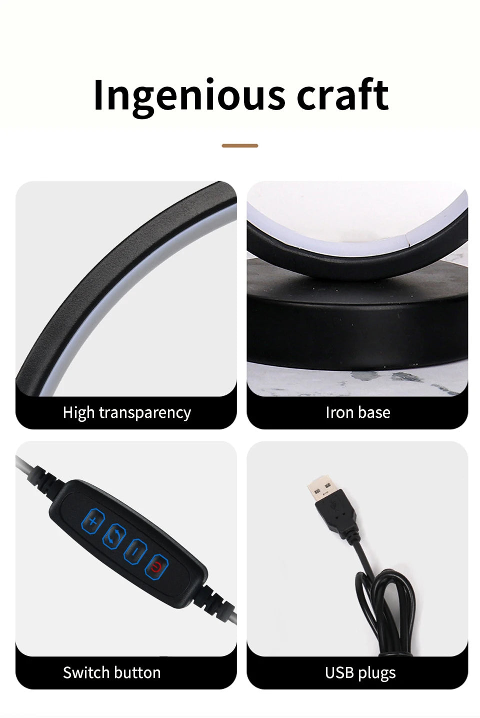 Bedroom Ring Night Lamp Living Room Three Color Dimmable Bed Lamp Led Night Lamp Ambient Light Desk Nightstand Table Accessories