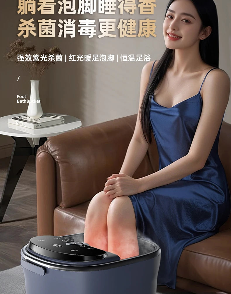 Foot Bath Electric Automatic Foot Spa with Massage Deep Footbath Machine for Home Use Constant Temperature Electric Foot Warmer