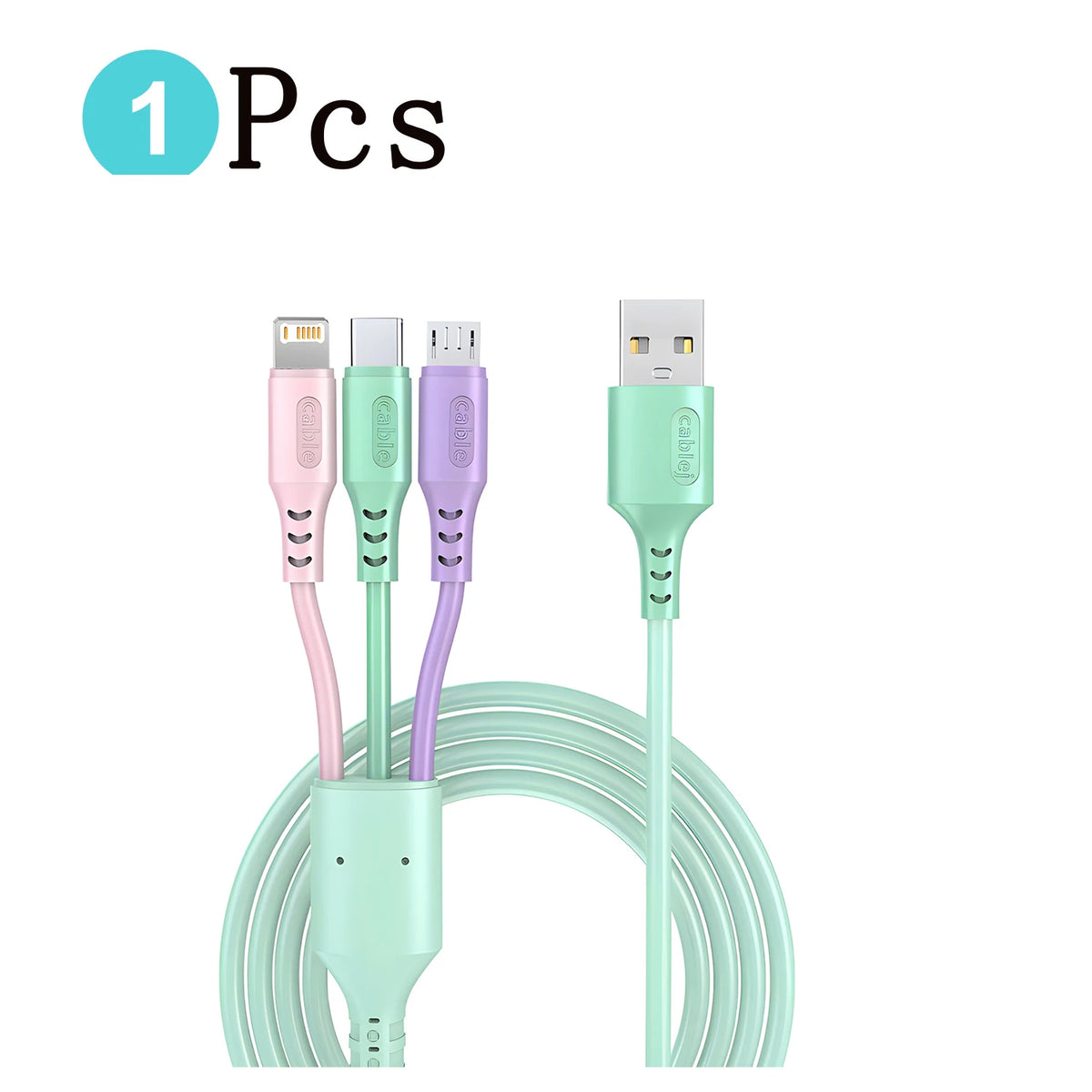 1/2PCS 3 In 1 Super Fast Charging Cable For iPhone15 14 13 12 11 X Pro Max Micro USB Type-C Phone Charger USBC Data Cable