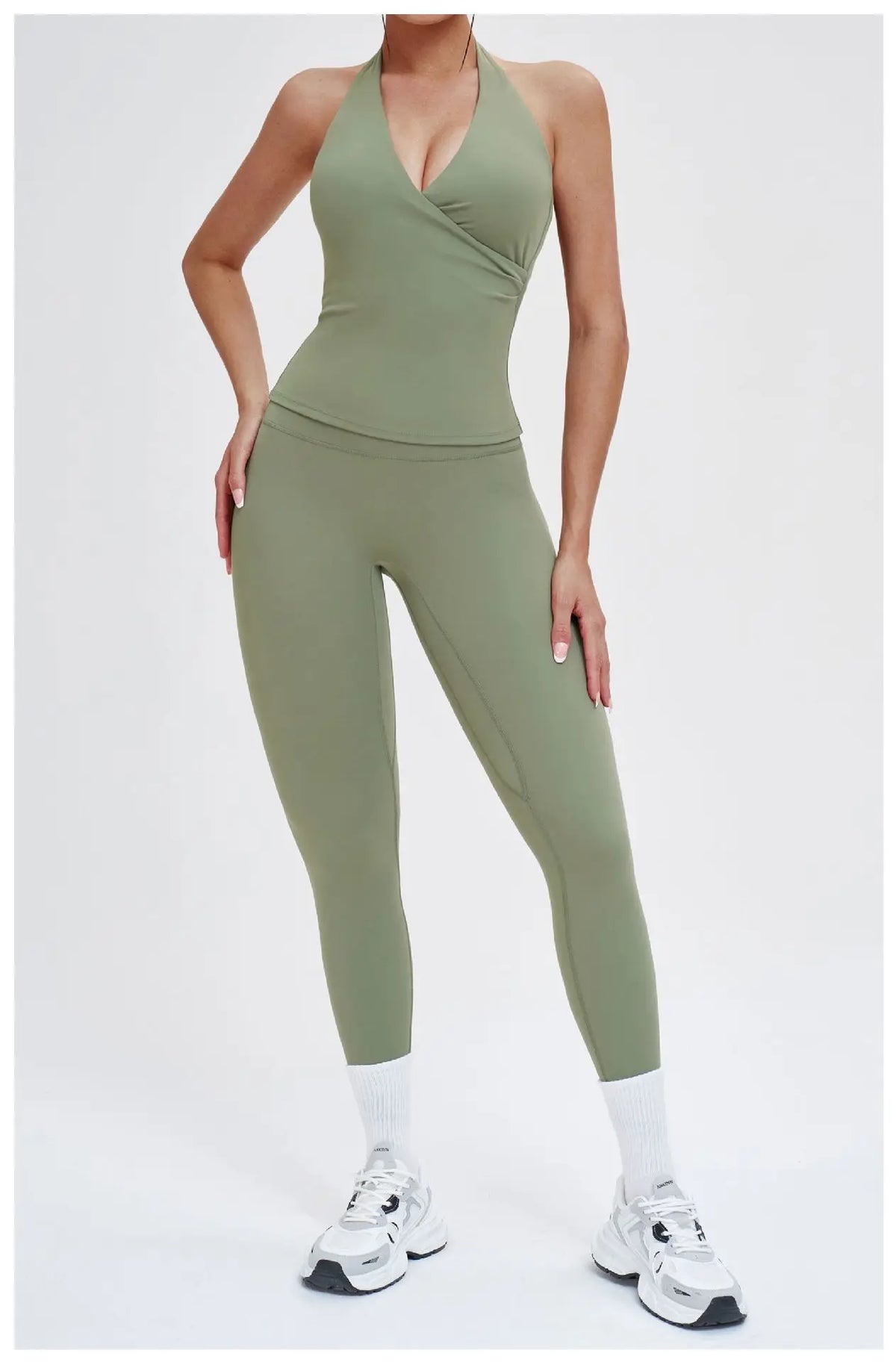 Women's High Waist Yoga Leggings Workout Pants Nylon Spandex Solid Gym Fitness Activewear