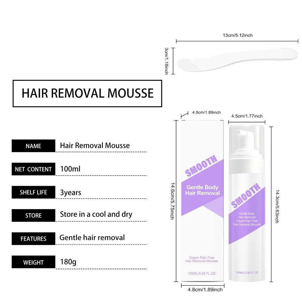 Hair Removal Mousse For Underarm Body Leg Sensitive Skin Fast-Acting Gentle Depilatory Soothing Painless Hair Removal Cream Set