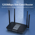 Plery 1200Mbps 4G LTE Cat6 Router 2.4+5.8GHz WiFi5 Wireless 5*Gigabit Ports VPN Support Nano SIM/eSIM Card 4G Routers EU Plug
