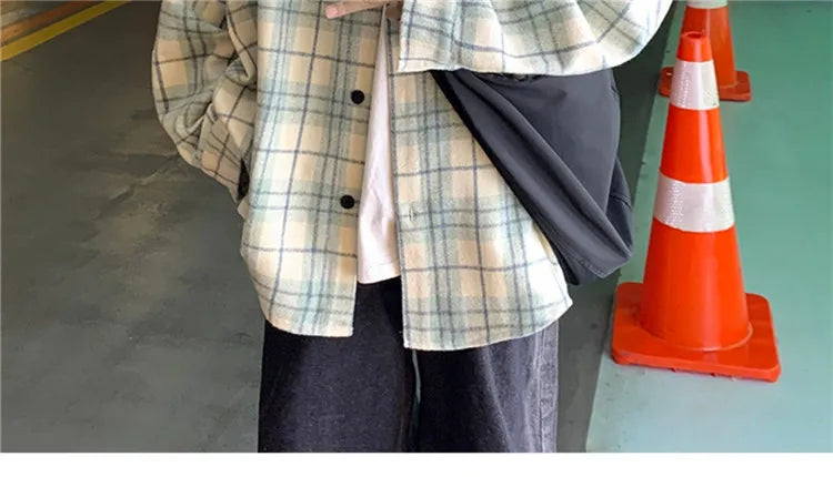 Men's Plaid Long Sleeve Shirt Loose Fit Thin Style Autumn Spring Casual Wear Sun Protection Outerwear Classic Check Pattern