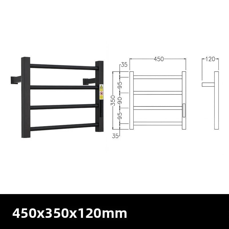 Mini Electric Towel Warmer Black Spa Dryer with Rail Machine Stand Steel Bathroom Accessory for Home Use Wet Heated Hanger