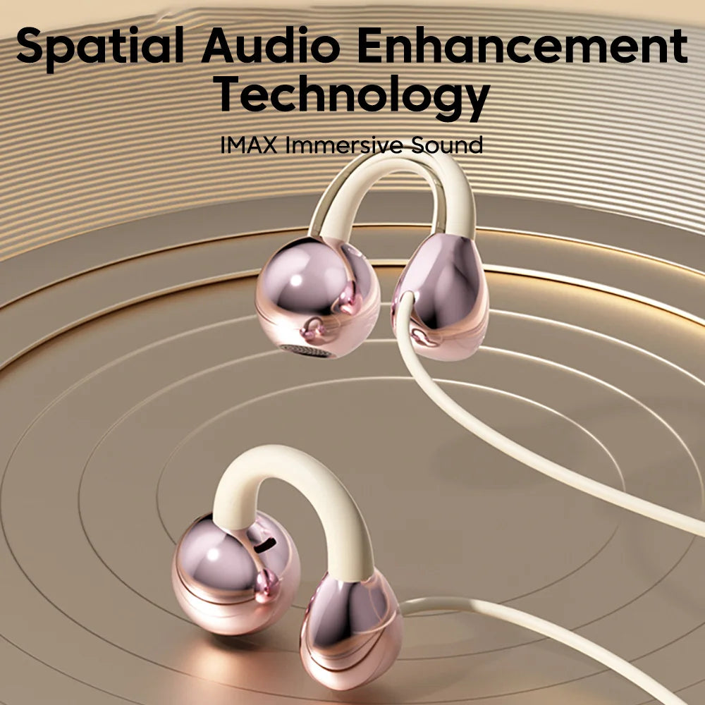 Clip-on Type C&3.5mm Wired Control Headphones HIFI Sound Sports Earbuds Gaming Headsets Earphones in HD Mic For iPhone 15 16 17