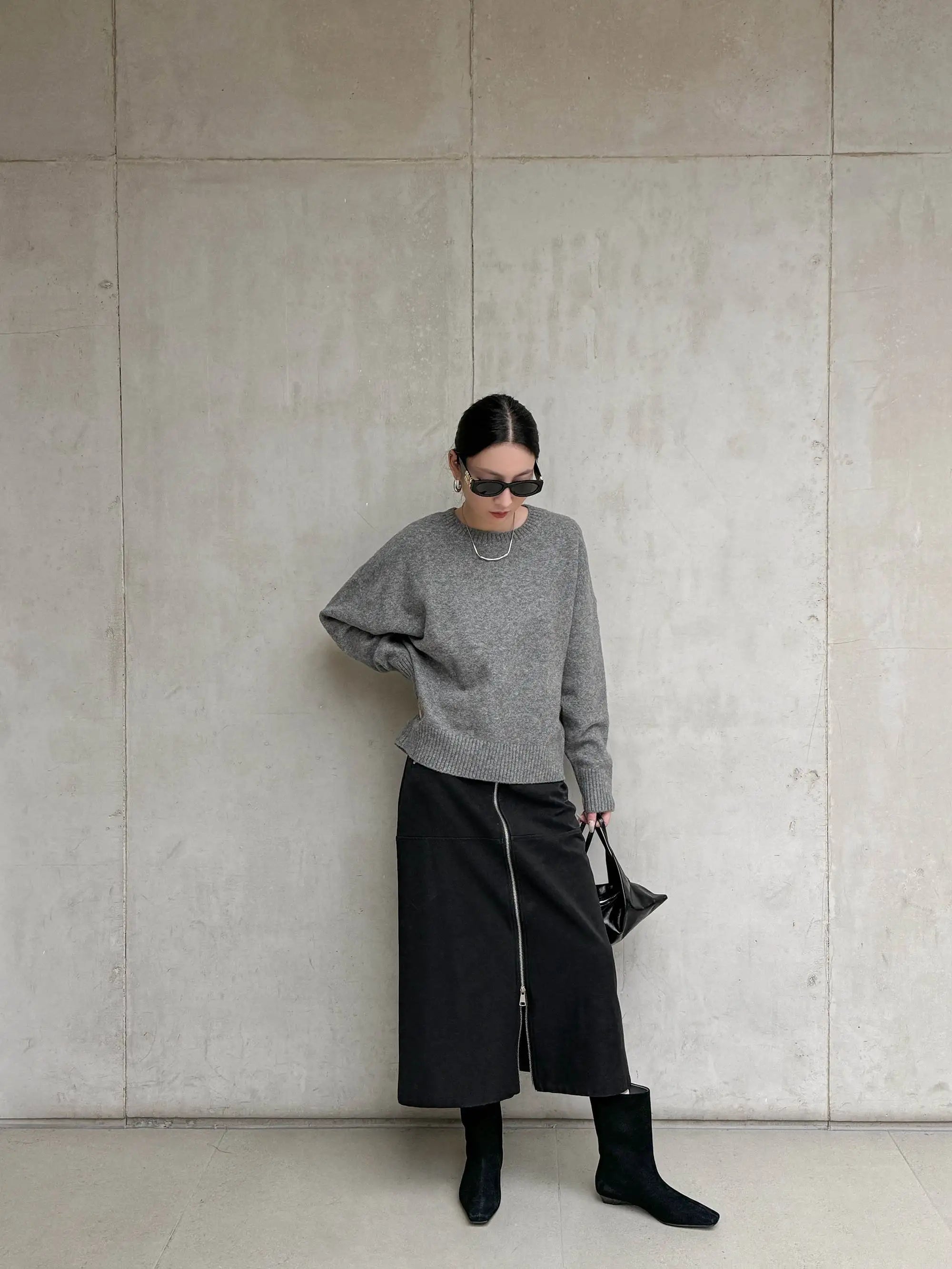 Krazing Pot Kid Suede Leather Square Toe Low Heels Modern Boots Casual Winter Autumn Brand Office Lady Concise Women Ankle Boots