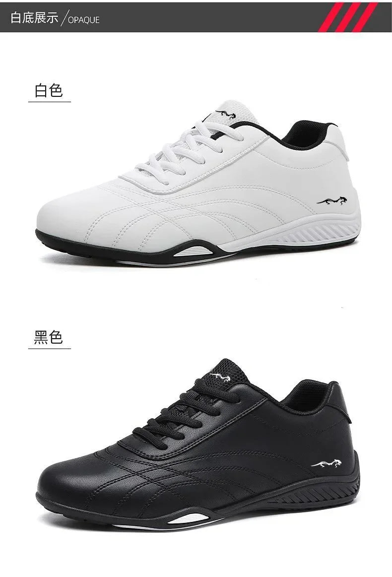Men Leather Casual Shoes for Breathable Daily Walking Sneakers Lace-Up Driving Moccasin Non Slip Formal Shoes Zapatillas Hombre