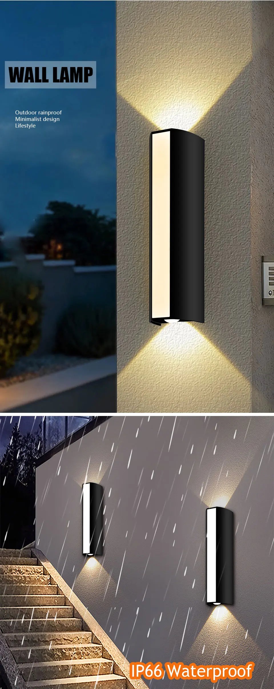 Outdoor LED Wall Light 6W IP66 Waterproof Lamp Warm White Cold White Exterior Wall Mounted Lighting for Home Decor