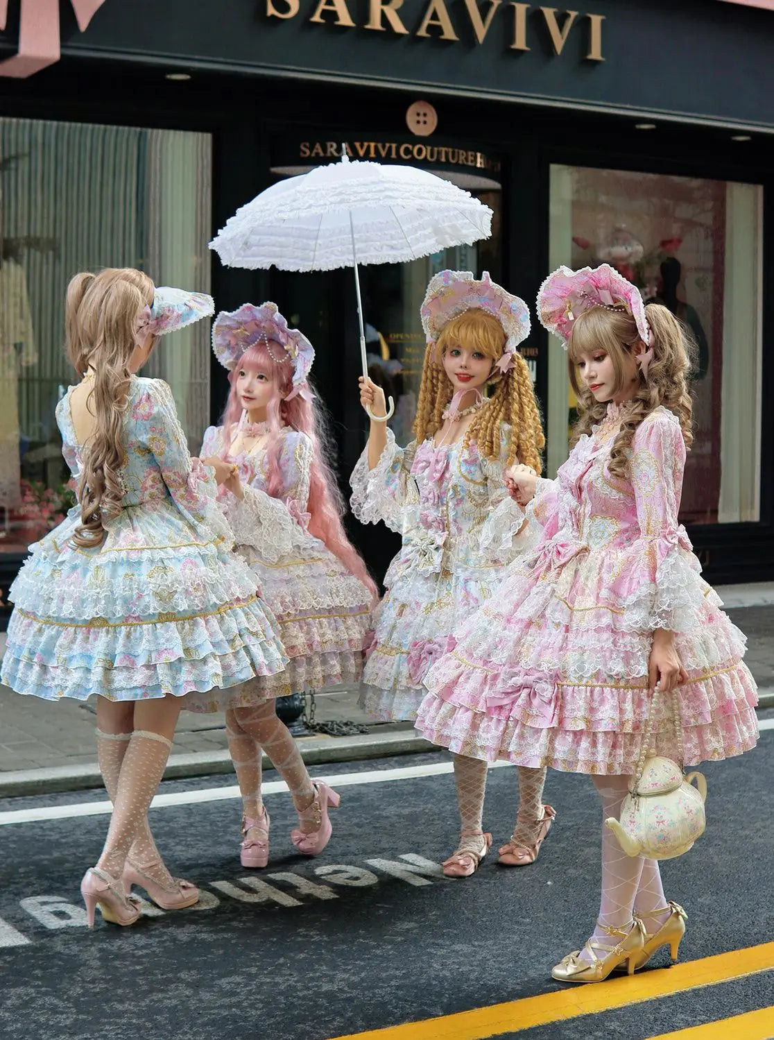 Original Design Lolita Sweet Long Sleeve OP Dress Women Autumn Super Fairy Cute Bow Birthday Party Girls Princess Dresses