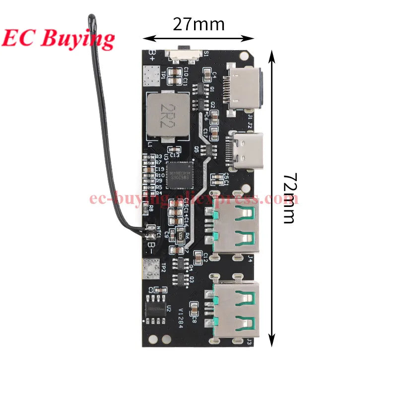 10Pcs/1pc 22.5W Power Bank 5-Port Bidirectional Fast Charging Module Circuit Board DIY Motherboard Kit QC4+PD3.0 Quick Charger